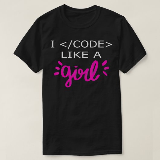 Ik code als een meisje die een binaire coderingsco t-shirt (Design voorkant)