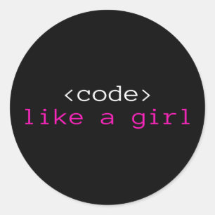 Ik code als een meisje ronde sticker