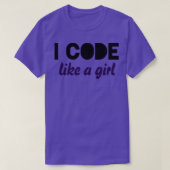 Ik code als een meisje t-shirt (Design voorkant)