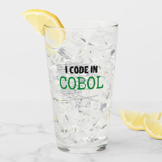 Ik code in COBOL.w Glas (Voorkant ijs)