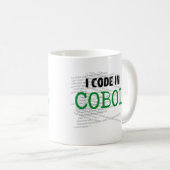 Ik code in COBOL.w Koffiemok (Voorkant rechts)