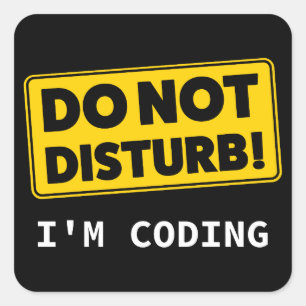 Ik codeer vierkante sticker