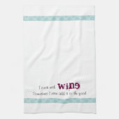 Ik cook Food Humor Blue Border Tea Kitchen Towel Theedoek (Verticaal)