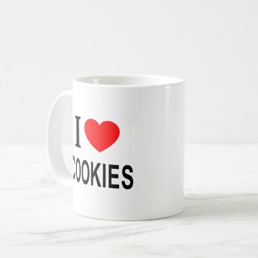 IK ❤️ COOKIES WAARVAN IK GRAAG COOKIES I HEART COO KOFFIEMOK (Voorkant links)
