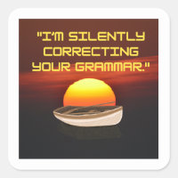 Ik corrigeer je Grammar A-sticker in stilte