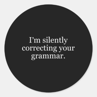 Ik corrigeer je Grammar. Ronde Sticker