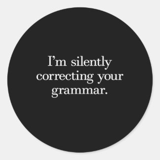 Ik corrigeer je Grammar. Ronde Sticker