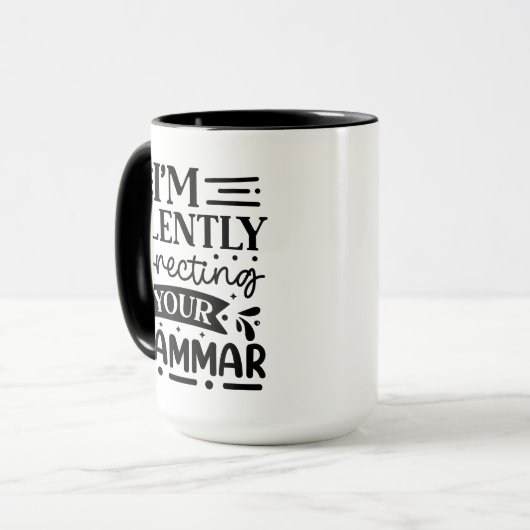 Ik corrigeer je Grammar stilletjes Mok (Voorkant links)