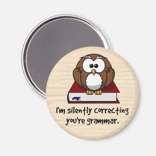 Ik corrigeer je Grammar Wise Owl. Magneet (Voorkant / Achterkant)