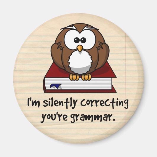 Ik corrigeer je Grammar Wise Owl. Magneet (Voorkant)