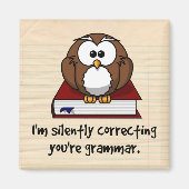 Ik corrigeer je Grammar Wise Owl. Magneet (Voorkant)