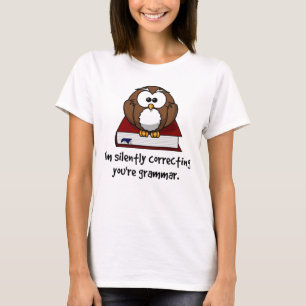Ik corrigeer je Grammar Wise Owl. T-shirt