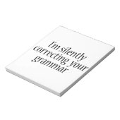 Ik corrigeer je grammatica Funny shirt. Notitieblok (Linkerzijde)