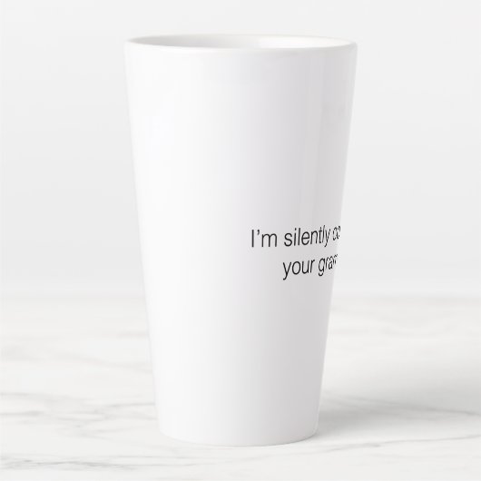 Ik corrigeer je grammatica grappig. latte mok (Voorkant)