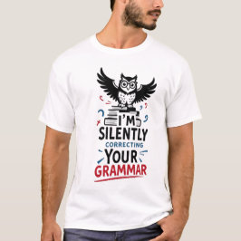 Ik corrigeer je grammatica in stilte - Funny Owl T-shirt