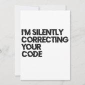 Ik corrigeer stilletjes je code grappige programme kaart (Voorkant)