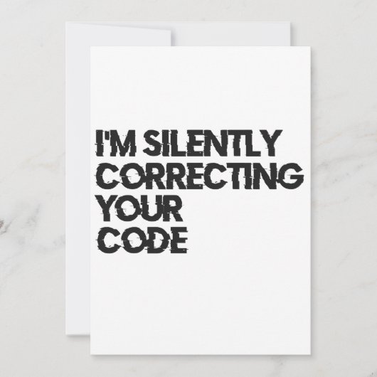 Ik corrigeer stilletjes je code grappige programme kaart (Voorkant)