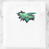 Ik crash mijn ruimteschip ovale sticker (Tas)