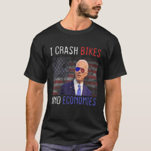 Ik crasht fietsen en economie grappig Joe Biden bi T-shirt