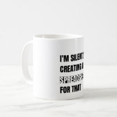 Ik Creëer daar stilletjes een spreadsheet voor Koffiemok (Voorkant links)