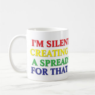 Ik Creëer daar stilletjes een spreadsheet voor Koffiemok