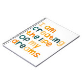 Ik creëer het leven van mijn dromen notitieboek (Linkerzijde)