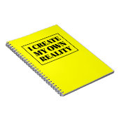 Ik Creëer Mijn eigen realiteit, zwart en geel Notitieboek (Rechterzijde)