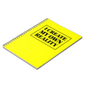 Ik Creëer Mijn eigen realiteit, zwart en geel Notitieboek (Linkerzijde)