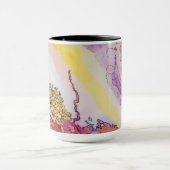 Ik creëerde het kleurrijke design op deze mok. mok (Midden)