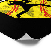 Ik daag je uit om Softll Catcher Game Day Vibes te Poster (Hoek)