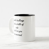 Ik daag je uit tot een strijd om de heks, maar ik  tweekleurige koffiemok (Voorkant links)