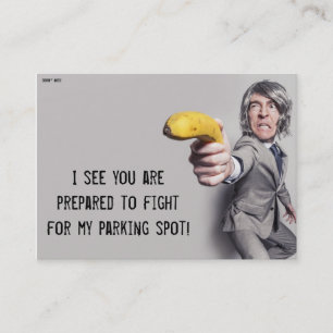 Ik daag u uit om een bananenduel te gebruiken - pa visitekaartje