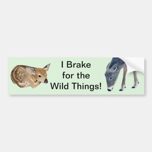 Ik daag uit voor de wilde dingen. bumpersticker (Voorkant)