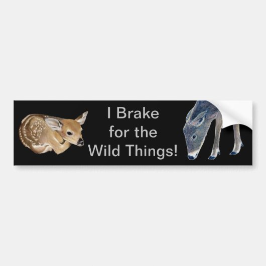 Ik daag uit voor de wilde dingen. bumpersticker (Voorkant)