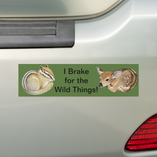 Ik daag uit voor de wilde dingen. Bumpersticker (Op auto)
