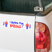 Ik daag voor bassen! bumpersticker (Op Truck)