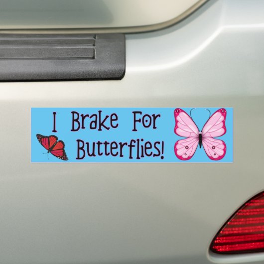 Ik daag voor Butterflies! Bumpersticker (Op auto)