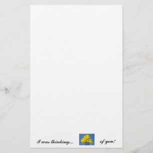 Ik dacht aan jou! Papierwerk Gele Narcissen Briefpapier