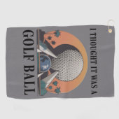 Ik dacht dat het een golfbal was, grappige golflie golfhanddoek (Horizontaal)