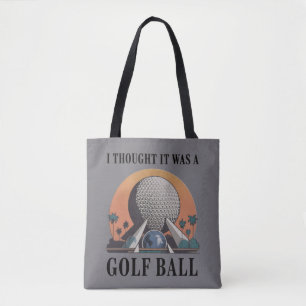 Ik dacht dat het een golfbal was, grappige golflie tote bag