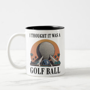 Ik dacht dat het een golfbal was, grappige golflie tweekleurige koffiemok