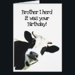 Ik dacht dat het jouw geboortedag was Brother Hols<br><div class="desc">Ik dacht dat het jouw geboortedag Brother Fun Koe Humor was en ik hoop dat het je in een goed dagje zet. Een grappige humor met een kudde koeien. Goede kaart voor iemand met een gevoel van humor of boer</div>