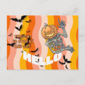 Ik dacht dat ik zou stoppen bij Pumpkin Skeleton H Feestdagenkaart (Voorkant)