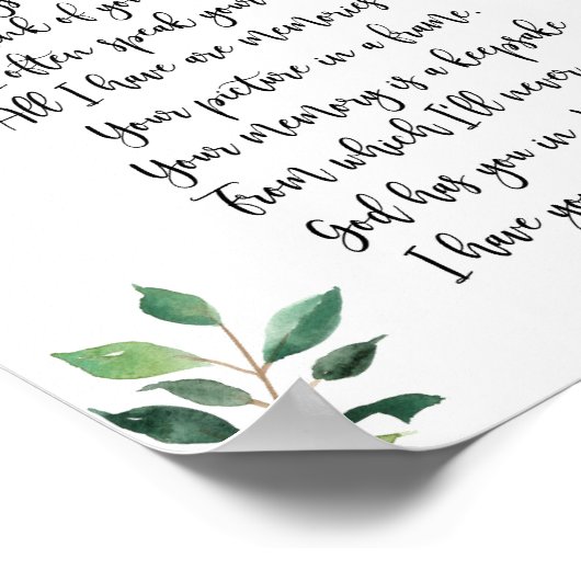 Ik dacht dat je vandaag een huwelijksbordje hebt. poster (Hoek)