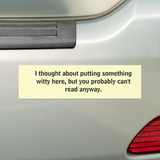 Ik dacht erover om iets heks hier te zetten... bumpersticker (Op auto)