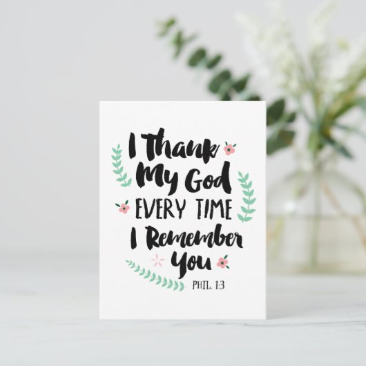 Ik dank God elke keer als ik aan je Briefkaart den (Staand voorkant)