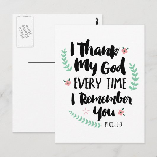 Ik dank God elke keer als ik aan je Briefkaart den (Voorkant / Achterkant)