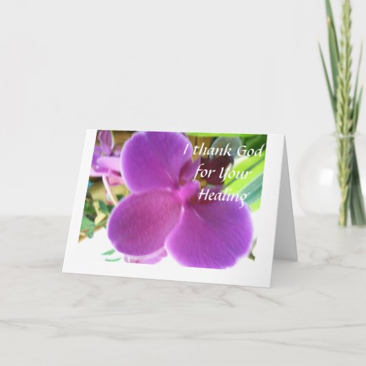 Ik dank God voor uw genezing. Bedankkaart (Voorkant)
