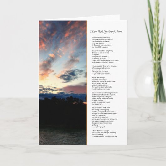 Ik dank je niet genoeg, vriend... bedankkaart (Voorkant)