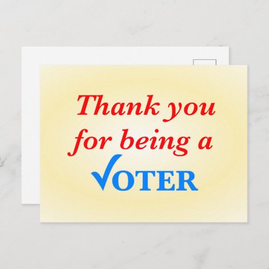 Ik dank u dat u kiezer bent briefkaart (Voorkant / Achterkant)